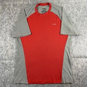 Patagonia Capilene 2 Shirt Mens Medium Short Sleeve Red Hike Baselayer Outdoors‎